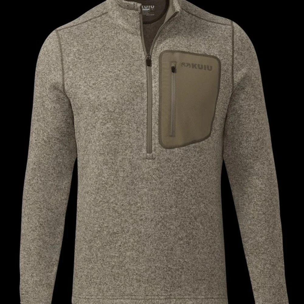 KUIU Base Camp High Loft Sweater Fleece Half Zip Pullover SZ XXL Tan Brown NEW